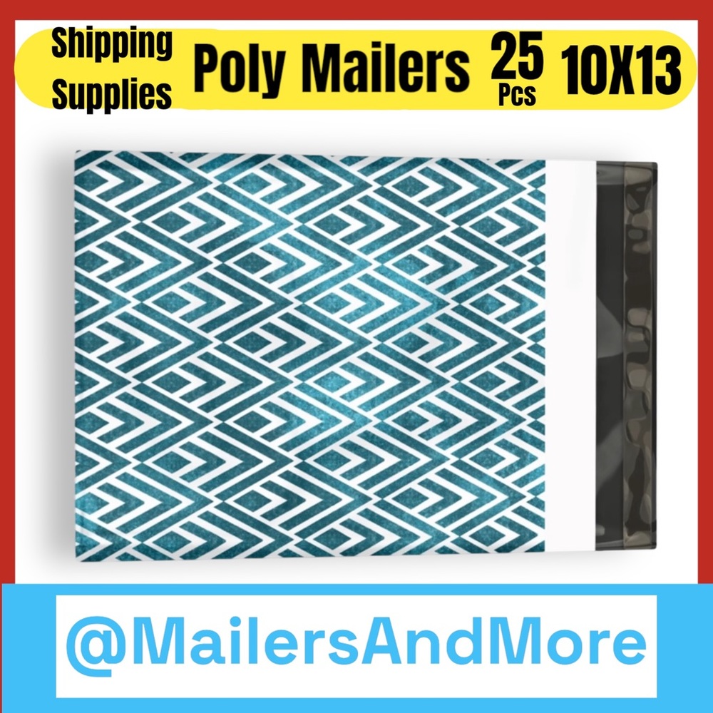 25 10X13 Poly Mailers, Geometric Chevron, Shipping Envelopes PRICE IS FIRM - Picture 5 of 8
